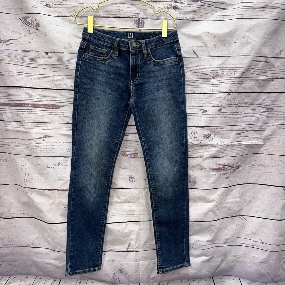 GAP Girl's Dark Blue Regular Stretch Super Skinny Denim Jeans Size 8